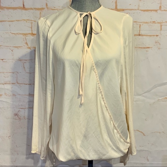 Cream Blouse Crossover By Silence and Noise Anthropologie - Picture 3 of 7